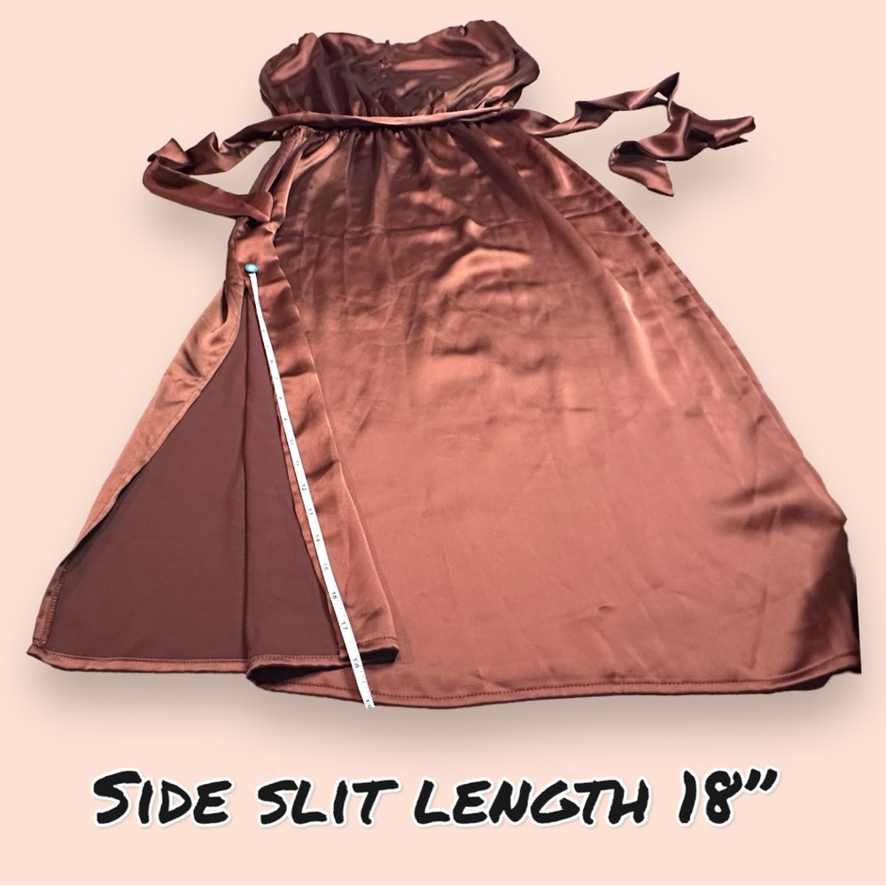 💥HP💥NWT Vernacular Boatneck Line Drop Waist Maxi Dress in Bronze. Size Small - Picture 10 of 14